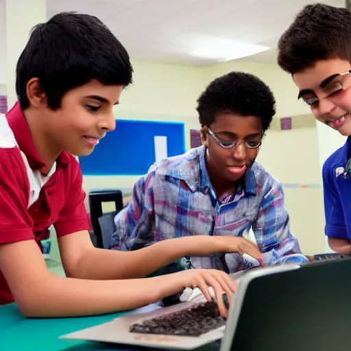 Image similar to four students playing in computer games