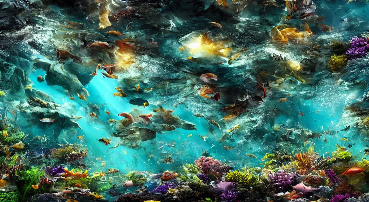 Prompt: epic under water landscape, high definition, high detail, 8k, photorealistic,