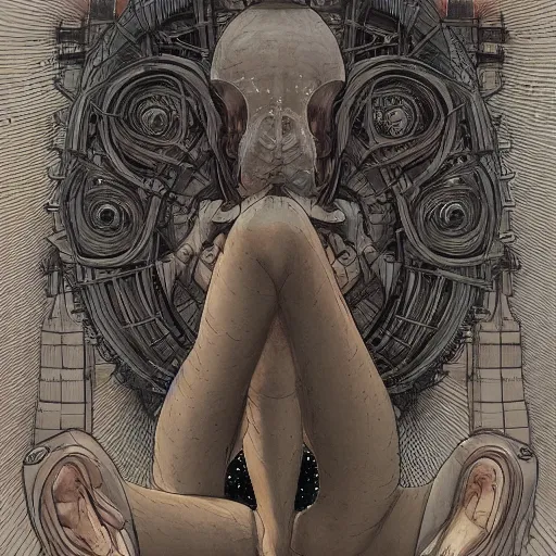 Image similar to Master of Diffusion by Moebius, by Mattias Adolfsson, by Mandy Jurgens, By Giger