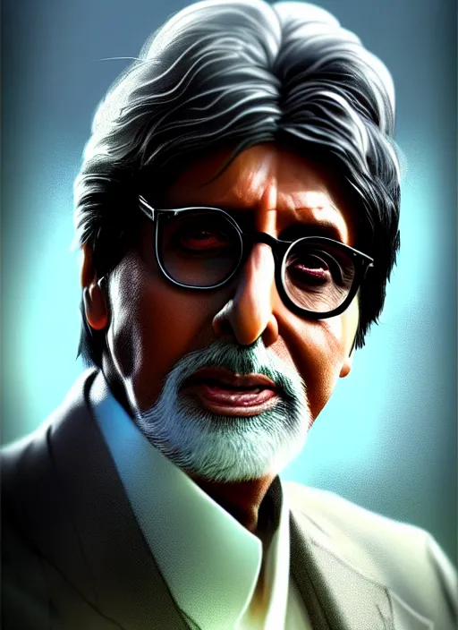 Prompt: portrait, amitabh bachchan , dramatic lighting, cinematic, establishing shot, extremely high detail, foto realistic, cinematic lighting, post processed, concept art, artstation, style by eddie mendoza, raphael lacoste, alex ross