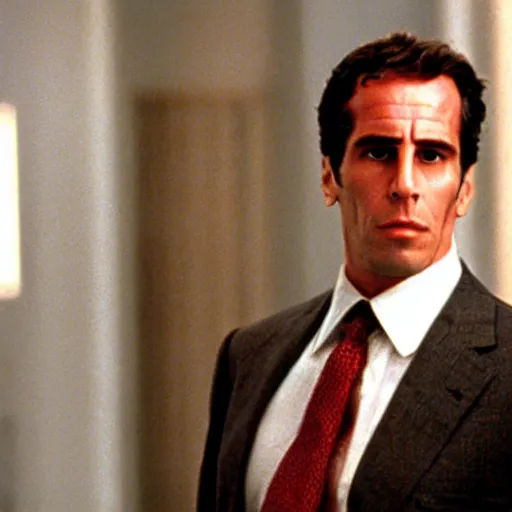 Image similar to Jeffrey Epstein in American Psycho (1999)