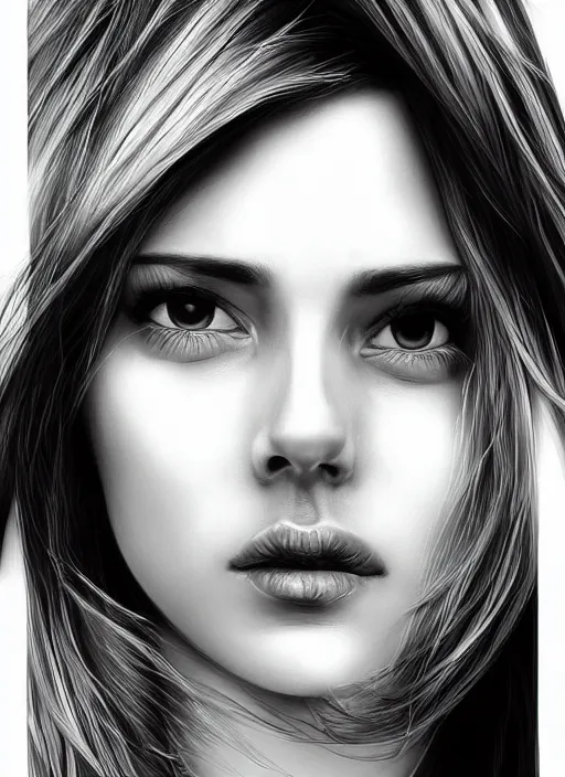 Image similar to up close portrait of a beautiful woman in black and white, photorealistic, upper body, in the style of kevin Kostic, art by diego fazio and diegoKoi stanley lau, intricate, elegant, hyper sharp focus, artgerm, 8k highly detailed