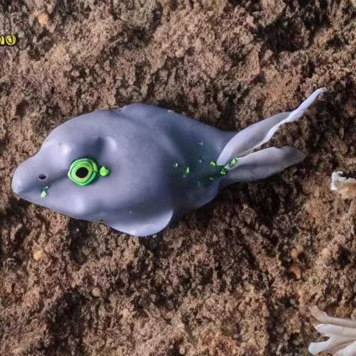 Prompt: photo of newly discovered mysterious deep sea chicken in the marianas trench