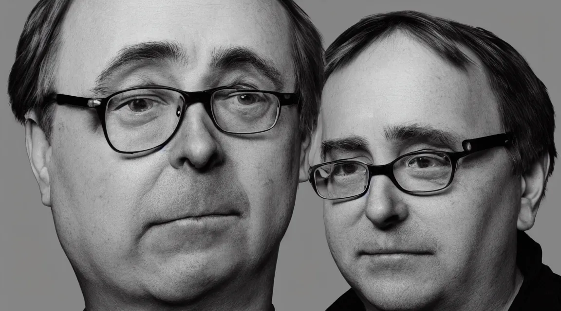 Image similar to portrait of Linus Torvalds taked by Richard Avedon