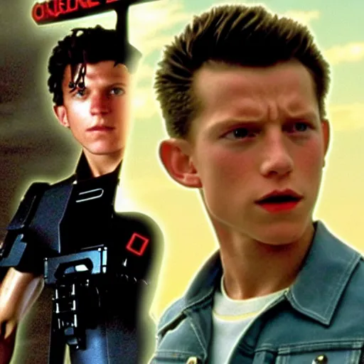 Image similar to tom holland in terminator 2,