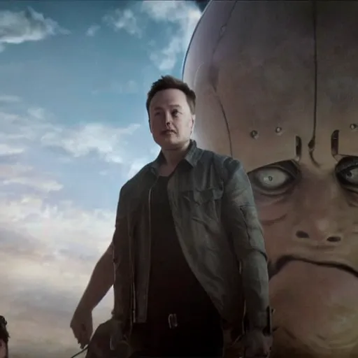 Prompt: elon musk in attack of titan