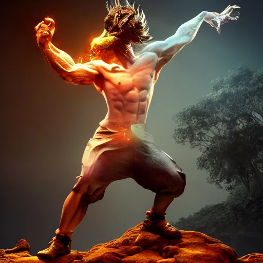 Prompt: full body pose, hyper - realistic photo of actor killing god and satan volumetric lighting, 8 k, octane perfectly detailed render, extremely hyper detailed, intricate, epic composition, cinematic lighting, masterpiece, trending artstation, very highly detailed, stunning, hdr, smooth, sharp focus, high resolution, award winning photo, dslr, 5 0 mm