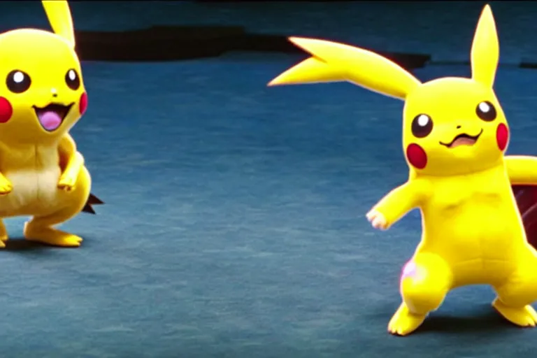 Prompt: pikachu as samus aran in the new live action pokemon movie