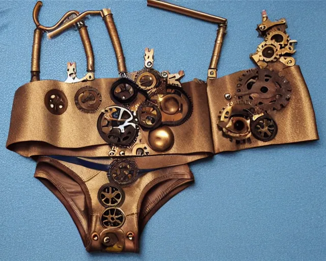 Image similar to modular steampunk bikini mechanism