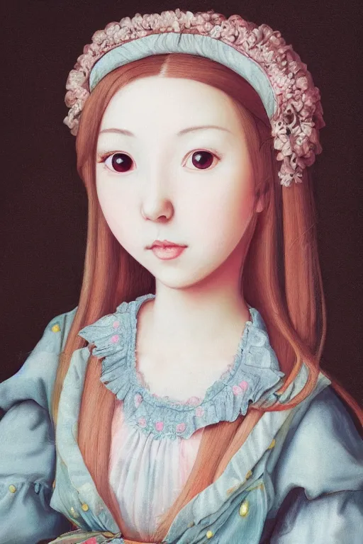 Prompt: kawaii girl portrait, renaissance