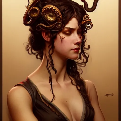 Prompt: an attractive young woman who has tentacles instead of arms, working at an old west saloon, fantasy, intricate, elegant, highly detailed, digital painting, artstation, concept art, matte, sharp focus, illustration, art by artgerm and greg rutkowski and alphonse mucha