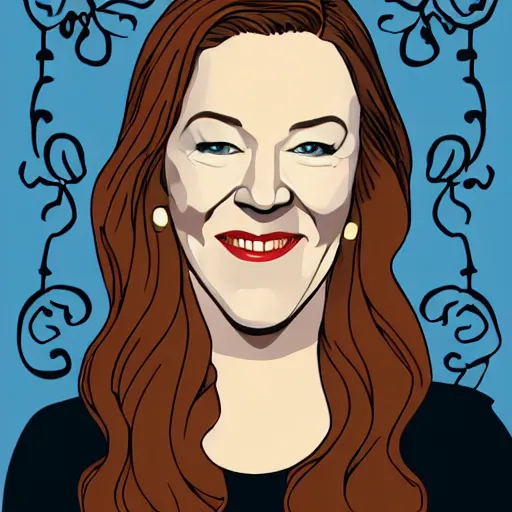 Image similar to schitts creek catherine o'hara as moira, sticker - art, svg vector, adobe - illustrator