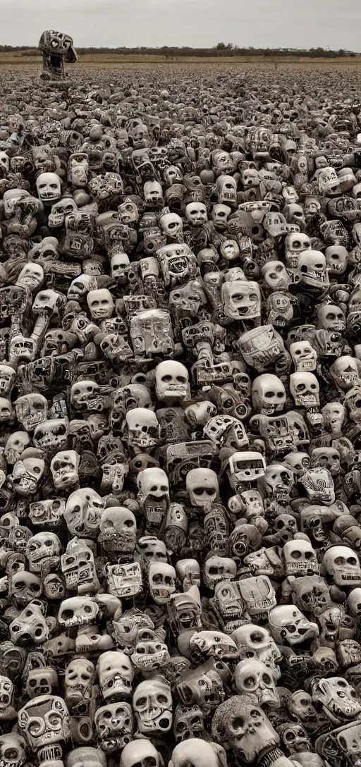 Image similar to heads of dead robots in the high road