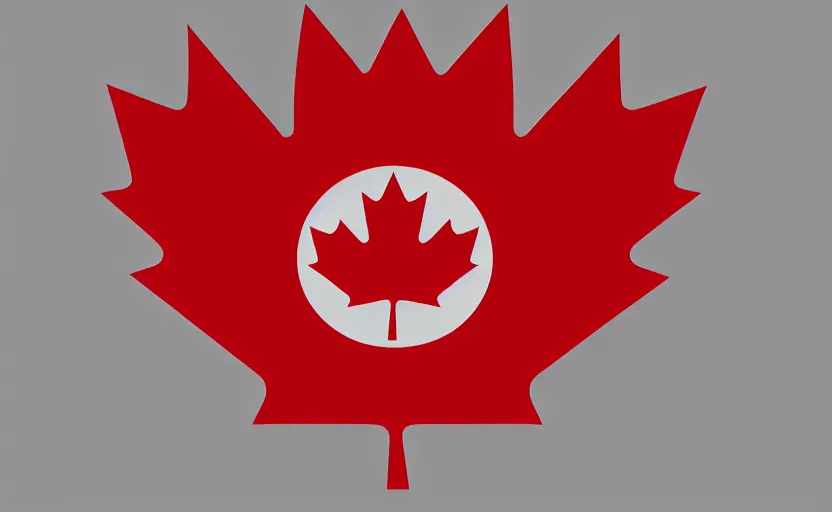 Image similar to communist canada official flag, clean, minimalist, flag design