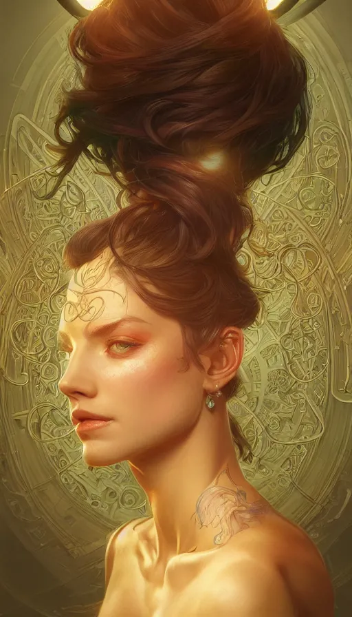 Image similar to entertainer, neon, fibonacci, sweat drops, insane, intricate, highly detailed, digital painting, artstation, concept art, smooth, sharp focus, illustration, Unreal Engine 5, 8K, art by artgerm and greg rutkowski and alphonse mucha