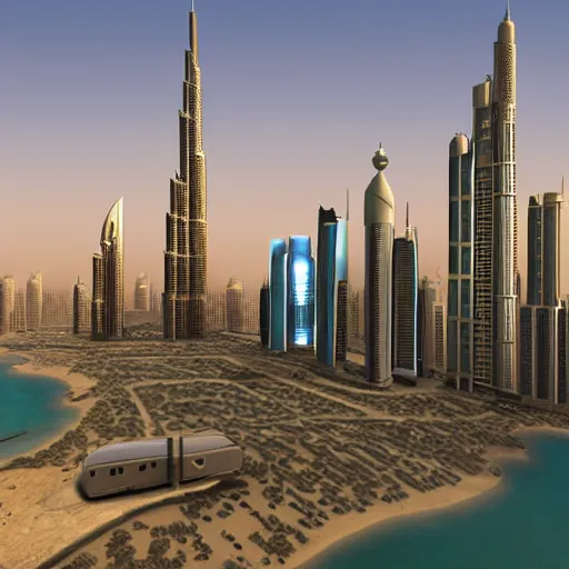 Prompt: gta : dubai by weta studio