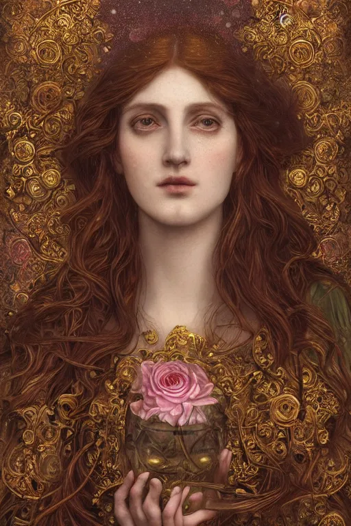 Prompt: elaborately hyperdetailed pre-raphaelite illustration of an extremely beautiful regal witch, eerie mist and ethereal pink bubbles, Aetherpunk, atmospheric lighting, high fantasy professionally painted digital art painting, smooth, sharp focus, highly detailed illustration highlights, backlight, golden ratio, 8K detail post-processing, symmetrical facial features, rich deep moody colors, award winning picture, Daily Deviation on DeviantArt, trending on cgsociety, featured on ArtstationHQ, very coherent symmetrical artwork, concept art