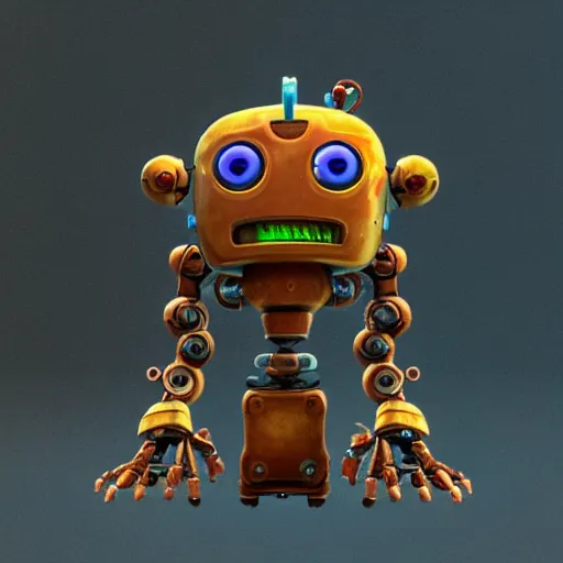 Prompt: a cute rusty robot in breath of the wild, anime, 3 d render, octane