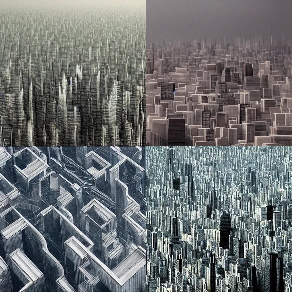 Prompt: The landscape of Folded cityscape in Inception.
