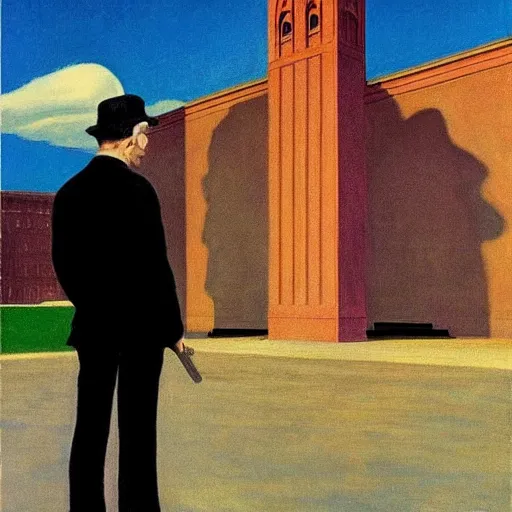 Image similar to Pink Floyd album cover wish you were here by Edward hopper