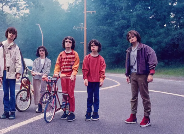 Image similar to stranger things set in 2 0 2 0, cinestill