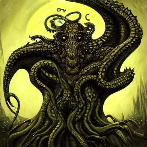 Image similar to the realm of the old ones, lovecraft, dimensional,