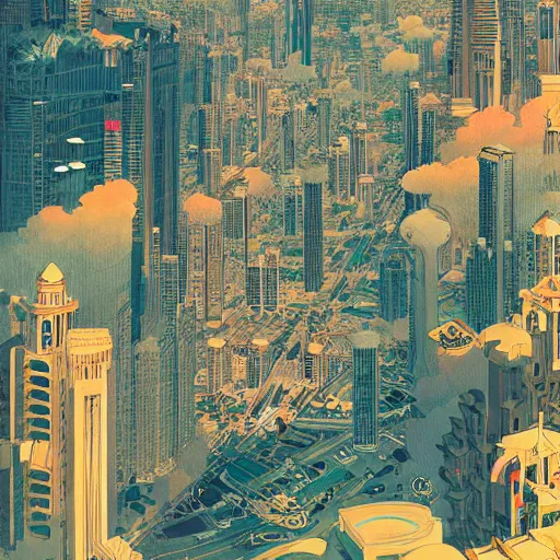 Image similar to gta : dubai, by victo ngai