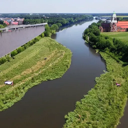 Image similar to odra river filled with toxic waste, decaying bodies of animals and dead, poisoned flora, high quality, informative press report photo 1 / 8 f