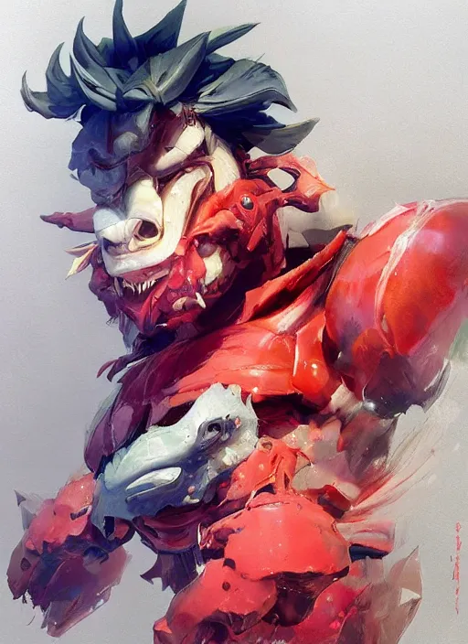 Image similar to semi reallistic gouache gesture painting, by yoshitaka amano, by ruan jia, by conrad roset, by dofus online artists, detailed anime 3 d render of an monstruous anthropomorphic watermelon lion, portrait, cgsociety, artstation, rococo mechanical, digital reality, sf 5 ink style, dieselpunk atmosphere, gesture drawn