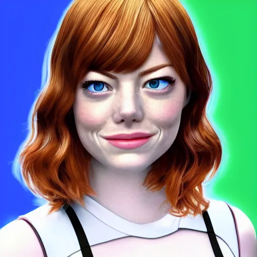 Image similar to screenshot of emma stone as a character in wii sport, mii channel, nintendo, rtx, best graphics