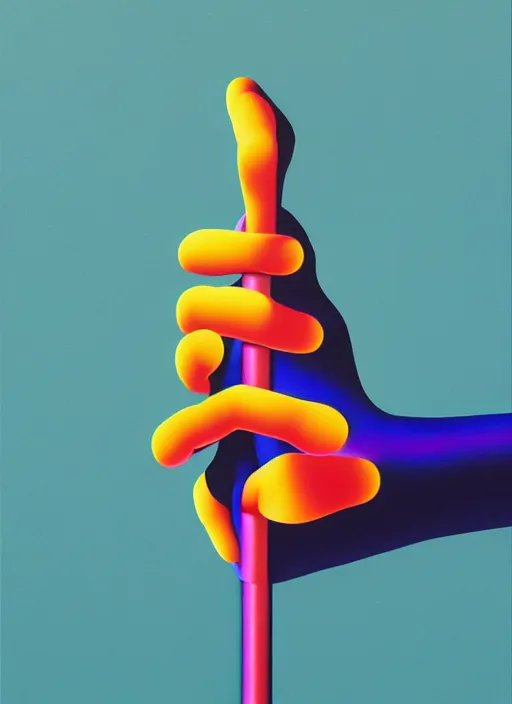 Image similar to closeup of a hand balancing shapes on a finger by shusei nagaoka, kaws, david rudnick, airbrush on canvas, pastell colours, cell shaded!!!, 8 k