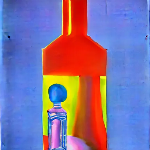 Image similar to vodka bottle by shusei nagaoka, kaws, david rudnick, airbrush on canvas, pastell colours, cell shaded, 8 k