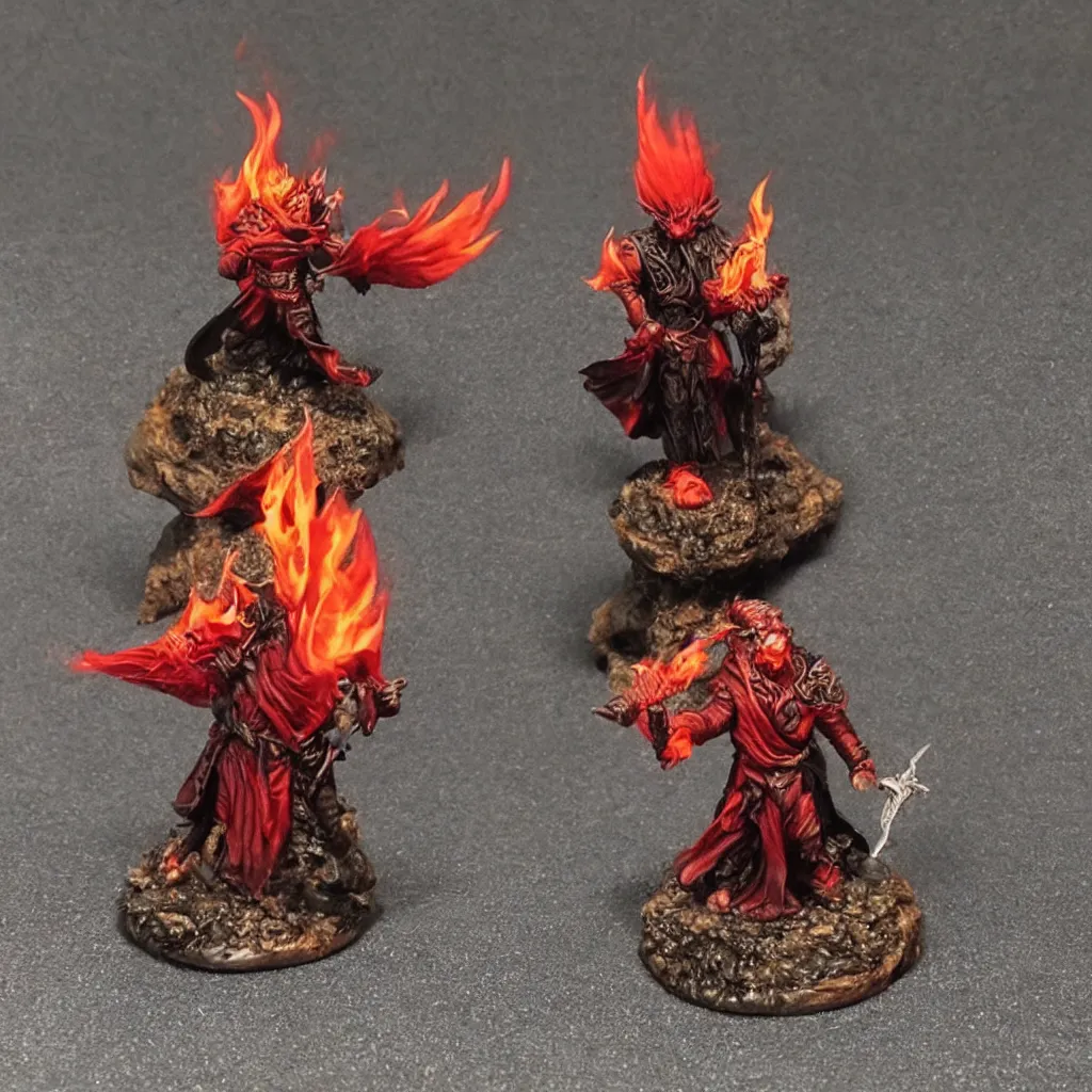 Image similar to wildfire druid d & d male black hair with red flame cardinal