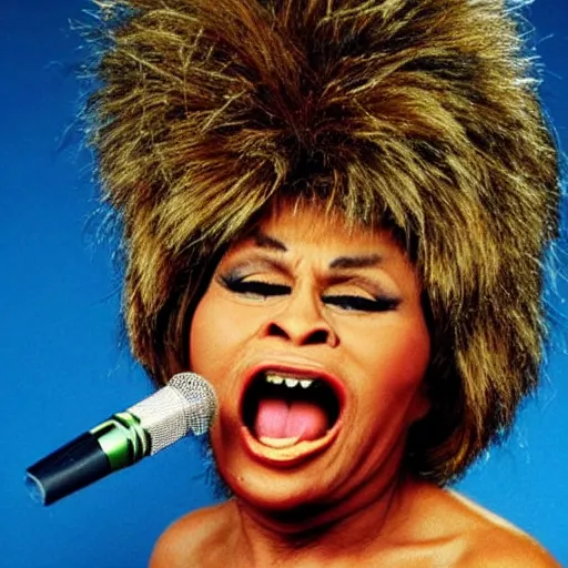 Image similar to tina turner face on a turnip vegetable