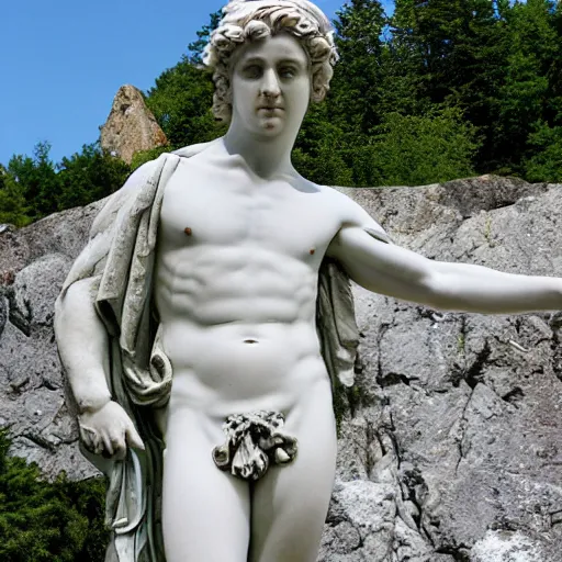 Prompt: marble Greek statue of Vermont