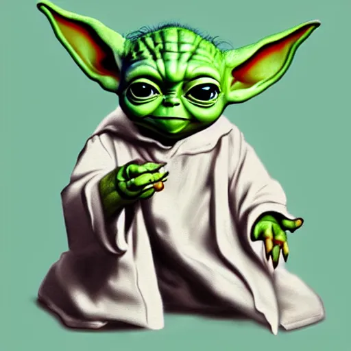 Image similar to baby yoda in world war ii digital art painting