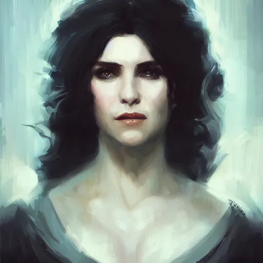 Prompt: yennefer, oil painting, Tooth Wu, Greg Rutkowski, RPG portrait, dynamic lighting, fantasy art, High contrast, depth of field