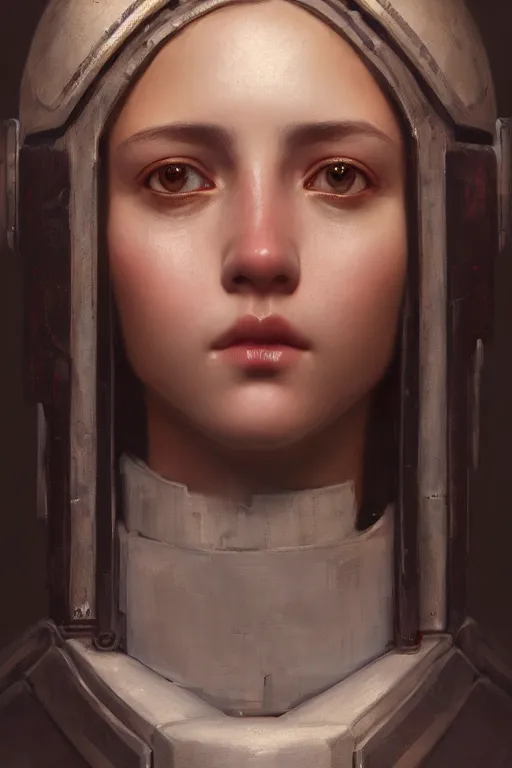 Prompt: a portrait of CHAPPIE, white eyes, bored, illustration, soft lighting, soft details, painting oil on canvas by Edmund Blair Leighton and Charlie Bowater octane render, HDR, trending on artstation, 4k, 8k, HD