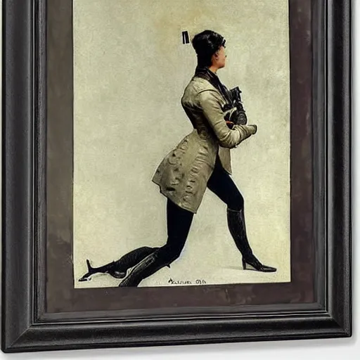 Image similar to action heroine spy by alfred stevens