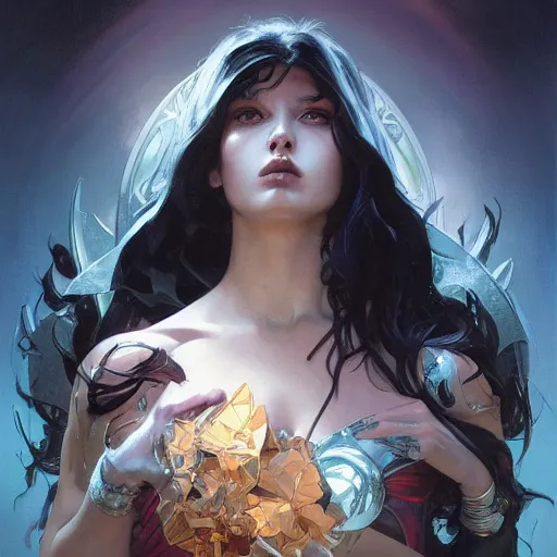 Image similar to a beautiful metal cover art, highly detailed, digital painting, artstation, concept art, sharp focus, illustration, art by alex ross and greg rutkowski and alphonse mucha