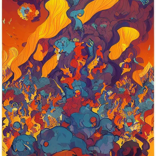 Image similar to the explosion of souls, native paintings, by rebecca sugar, james jean, trending on artstation