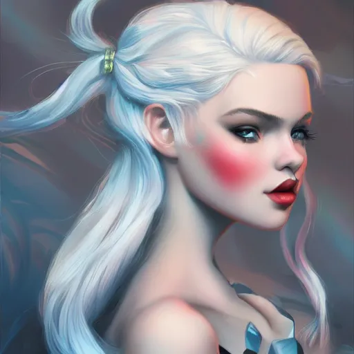 Image similar to teen girl, snow white hair, gorgeous, amazing, elegant, intricate, highly detailed, digital painting, artstation, concept art, sharp focus, illustration, art by Ross tran