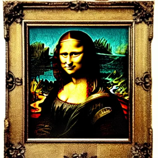 Prompt: picture of the mona lisa screaming random nonsense that nobody can understand