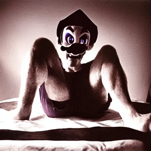 Prompt: “1980s film photo of waluigi in a boudoir photoshoot, 4k, dramatic lighting”