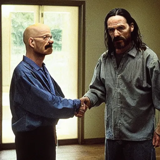 walter white and jesus shaking hands | Stable Diffusion | OpenArt