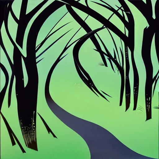 Prompt: Artwork by Eyvind Earle