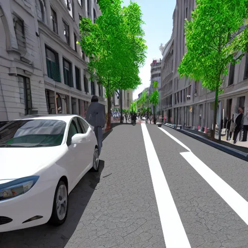 Image similar to city street view in 5 dimensions