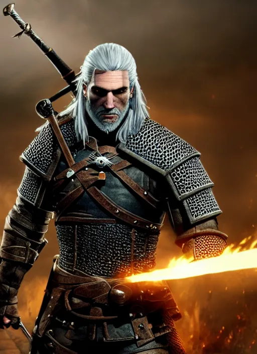 Image similar to geralt of rivia in dark souls