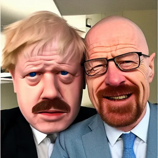 Image similar to Walter White and Boris Johnson selfie