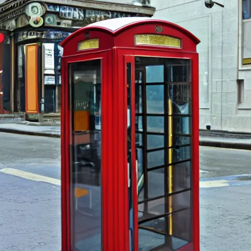 Prompt: art deco phone booth